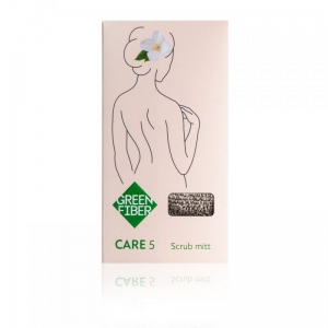 Green Fiber CARE 5, Варежка-скраб для душа, серая